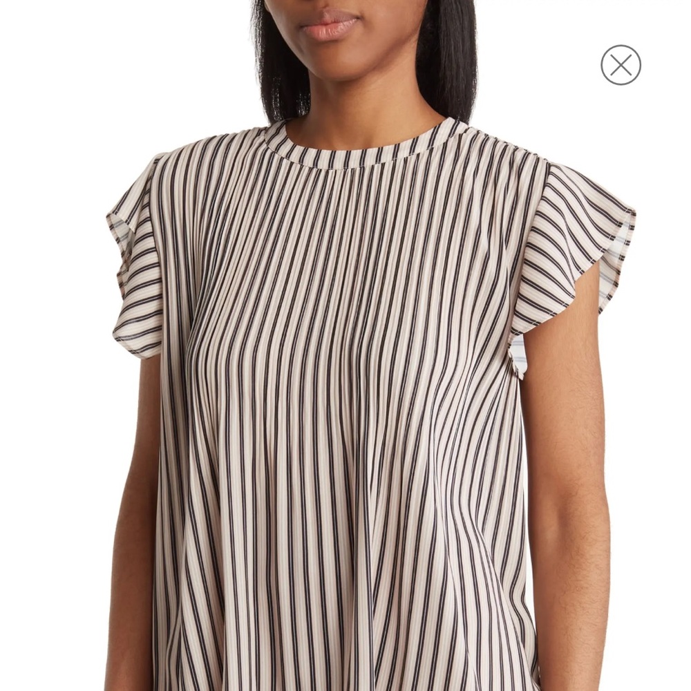NWT Adrianna Papell Georgette flutter sleeve blouse